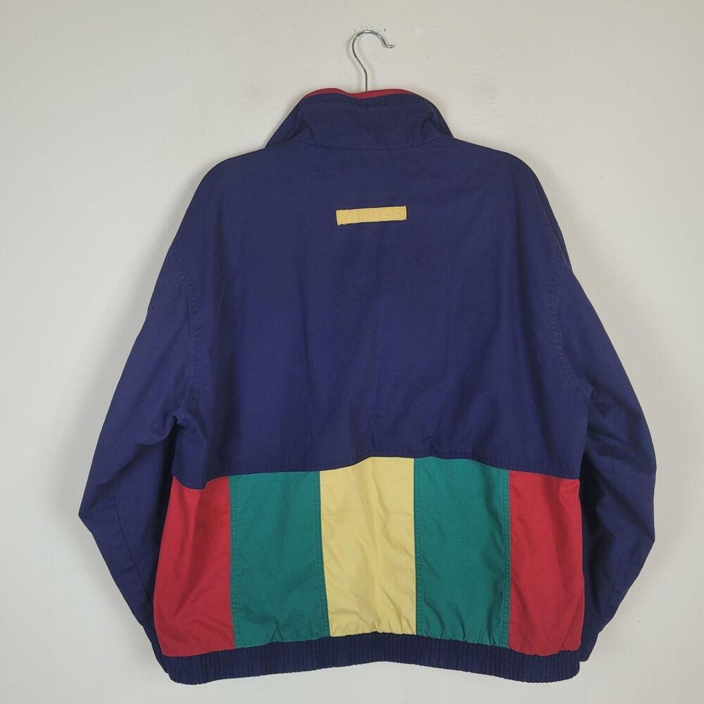 Vintage London Fog Jacket Large Colorblock Windbreaker 90s Preppy Nautical Retro